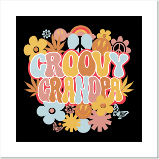 Groovy Grandpa Shirt, Hippie Grandpa Posters and Art